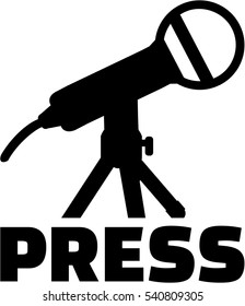 Microphone with press german word