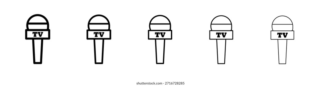 Diseño del icono de la prensa del micrófono, logotipo, App, interfaz de usuario. Ilustración vectorial, EPS
