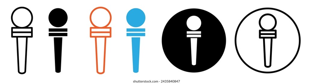 Microphone press icon logo set vector