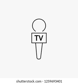 microphone press icon on white background, vector illustration 