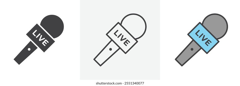 Microphone press icon pack. Vector illustration. EPS10