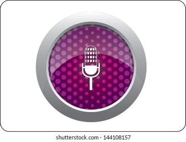 microphone in purple circle web icon on white background