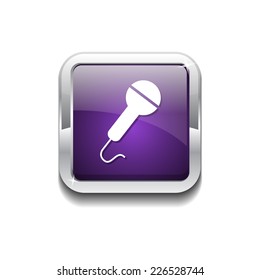 Microphone Purple Vector Icon Button