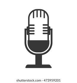 microphone for radio communication device retro object vector illustration
