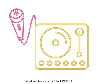 Microphone radio device isolated icon vector illustration graphic design