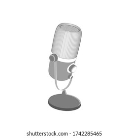 microphone. Radio show or audio podcast concept. Vintage microphone vector illustration