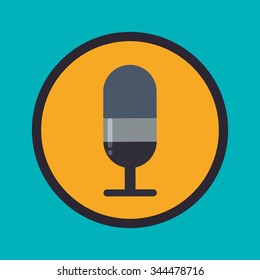 Microphone and radio theme design, vector illustration graphic