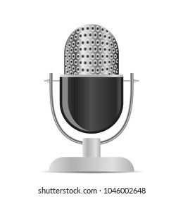 Microphone realistic on white background, for designer, vector