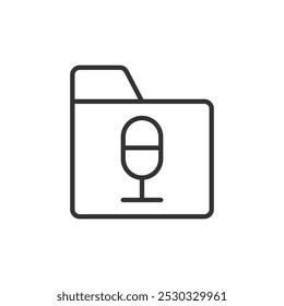 Microphone Record Folder Icon Sign Symbol
