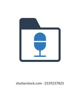 Microphone Record Folder Icon Sign Symbol