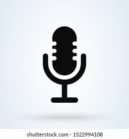 microphone record, Simple vector modern icon design illustration.