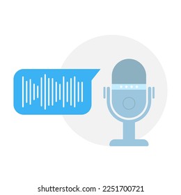 microphone record, speak recognition, voice mail concept illustration flat design vector eps10. modern graphic element for landing page, empty state ui, infographic, icon