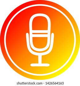 microphone recording circular icon with warm gradient finish