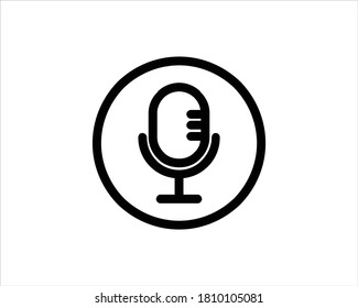 Mikrofon-Aufnahme-Symbol, Vektorgrafik.