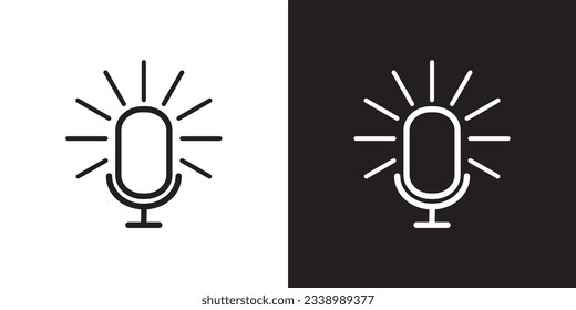 Microphone recording icon , Web design icon. Voice vector icon, Record. Microphone illustration. recording Studio Symbol. Retro microphone icon vector with effect.