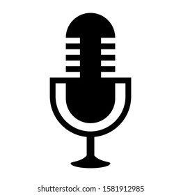 Microphone Recording Podcast Vector Black Silhouette