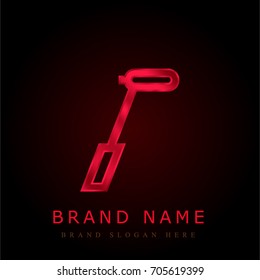Microphone red chromium metallic logo