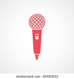 Microphone Red Icon On White Background