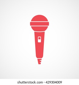 Microphone Red Icon On White Background