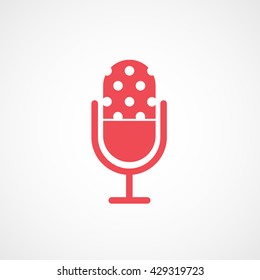 Microphone Red Icon On White Background