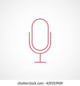 Microphone Red Icon On White Background