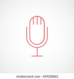 Microphone Red Icon On White Background
