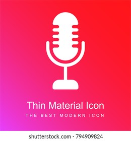 Microphone red and pink gradient material white icon minimal design
