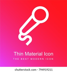 Microphone red and pink gradient material white icon minimal design