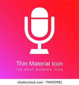 Microphone red and pink gradient material white icon minimal design