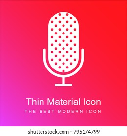 Microphone red and pink gradient material white icon minimal design