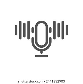Microphone related icon outline and linear vector.
