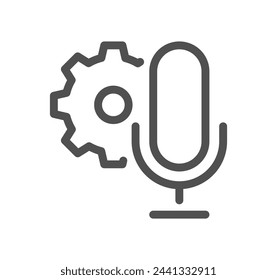 Microphone related icon outline and linear vector.