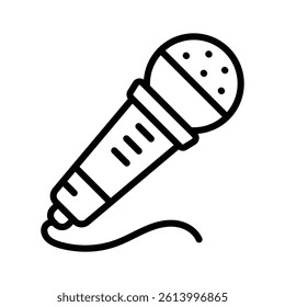 A microphone representing singing, broadcasting, and performances