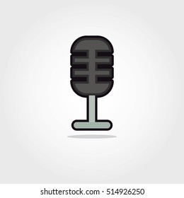 Microphone Retro icon. Retro Vector Illustration