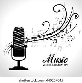 microphone retro isolated icon design, vector illustration  graphic 