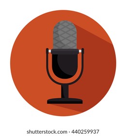microphone retro isolated icon design, vector illustration  graphic 