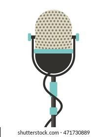 microphone retro isolated icon vector illustration design