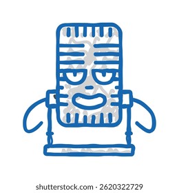 microphone retro music character doodle icon sketch vector. microphone retro music character sign. isolated symbol illustration