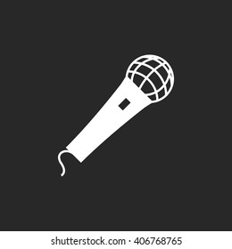 Microphone retro station sign  simple icon on background