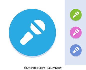 Microphone - Round Glyph Buttons. A simple vector icon.