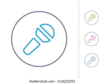 Microphone - Round Stroke Buttons. A simple vector icon.