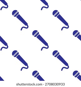 microphone seamless pattern isolated on transparent background.