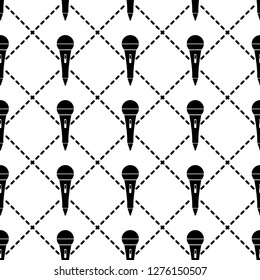 microphone seamless pattern on white background. eps 10