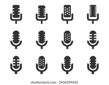 microphone set icon, simple and aesthetic design for graphic needs, vector eps 10.