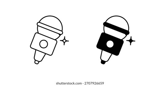 Microphone set icon with white background vector stock illustration