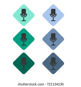 Microphone set icons colorful vector