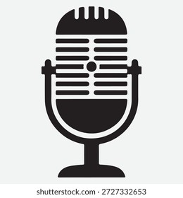 microphone set silhueta vetor ilustração Silhueta de microfone retro clássica para gravação de áudio e transmissão