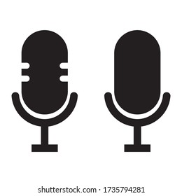 Microphone set, vector icon illustration symbol