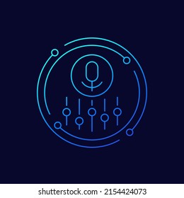 microphone settings icon, linear design