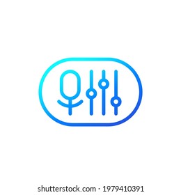 microphone settings line icon on white
